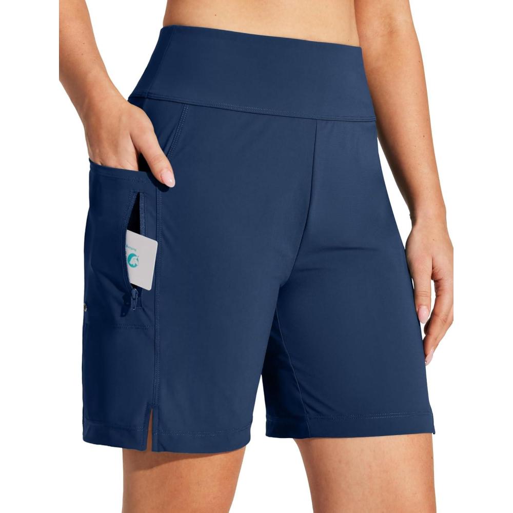 image:imageIUGA Swim Shorts Women 7 High Waisted Swim Board Shorts Quick Dry Bathing Suit Bottoms for Women Swimsuit with Liner PocketsDark Blue