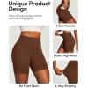 IUGA 6” Butt Lifting Biker Shorts Women with Pockets Tummy Control No Front Seam Gym Workout Shorts Scrunch Booty Yoga(Brown)
