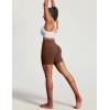 IUGA 6” Butt Lifting Biker Shorts Women with Pockets Tummy Control No Front Seam Gym Workout Shorts Scrunch Booty Yoga(Brown)