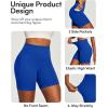 IUGA 6” Butt Lifting Biker Shorts Women with Pockets Tummy Control No Front Seam Gym Workout Shorts Scrunch Booty Yoga(Dynamic Blue)