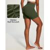 IUGA 6” Butt Lifting Biker Shorts Women with Pockets Tummy Control No Front Seam Gym Workout Shorts Scrunch Booty Yoga(Grass Grey Green)