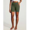 IUGA 6” Butt Lifting Biker Shorts Women with Pockets Tummy Control No Front Seam Gym Workout Shorts Scrunch Booty Yoga(Grass Grey Green)