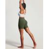 IUGA 6” Butt Lifting Biker Shorts Women with Pockets Tummy Control No Front Seam Gym Workout Shorts Scrunch Booty Yoga(Grass Grey Green)