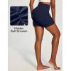 IUGA 6” Butt Lifting Biker Shorts Women with Pockets Tummy Control No Front Seam Gym Workout Shorts Scrunch Booty Yoga(Navy Blue)