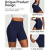 IUGA 6” Butt Lifting Biker Shorts Women with Pockets Tummy Control No Front Seam Gym Workout Shorts Scrunch Booty Yoga(Navy Blue)