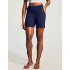 IUGA 6” Butt Lifting Biker Shorts Women with Pockets Tummy Control No Front Seam Gym Workout Shorts Scrunch Booty Yoga(Navy Blue)