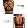 IUGA High Support Sports Bras for Women High Impact Sports Bra Adjustable Criss Cross Back Yoga Workout Bra with Molded Cup(Black)