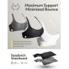 IUGA High Support Sports Bras for Women High Impact Sports Bra Adjustable Criss Cross Back Yoga Workout Bra with Molded Cup(Black)