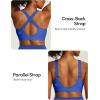 IUGA High Support Sports Bras for Women High Impact Sports Bra Adjustable Criss Cross Back Yoga Workout Bra with Molded Cup(Dynamic Blue)