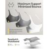 IUGA High Support Sports Bras for Women High Impact Sports Bra Adjustable Criss Cross Back Yoga Workout Bra with Molded Cup(Light Grey)