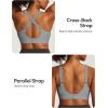 IUGA High Support Sports Bras for Women High Impact Sports Bra Adjustable Criss Cross Back Yoga Workout Bra with Molded Cup(Light Grey)