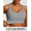 IUGA High Support Sports Bras for Women High Impact Sports Bra Adjustable Criss Cross Back Yoga Workout Bra with Molded Cup(Light Grey)