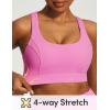 IUGA High Support Sports Bras for Women High Impact Sports Bra Adjustable Criss Cross Back Yoga Workout Bra with Molded Cup(Light Pink)