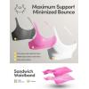 IUGA High Support Sports Bras for Women High Impact Sports Bra Adjustable Criss Cross Back Yoga Workout Bra with Molded Cup(Light Pink)