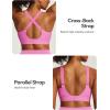 IUGA High Support Sports Bras for Women High Impact Sports Bra Adjustable Criss Cross Back Yoga Workout Bra with Molded Cup(Light Pink)