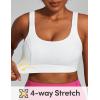 IUGA High Support Sports Bras for Women High Impact Sports Bra Adjustable Criss Cross Back Yoga Workout Bra with Molded Cup(White)