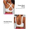 IUGA High Support Sports Bras for Women High Impact Sports Bra Adjustable Criss Cross Back Yoga Workout Bra with Molded Cup(White)