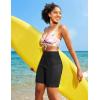 IUGA Swim Shorts Women 7″ High Waisted Swim Board Shorts Quick Dry Bathing Suit Bottoms for Women Swimsuit with Liner Pockets(Black)