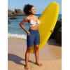 IUGA Swim Shorts Women 7″ High Waisted Swim Board Shorts Quick Dry Bathing Suit Bottoms for Women Swimsuit with Liner Pockets(Dark Blue)