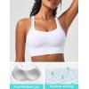 Sports Bras for Women High Support Womens Large Bust High Impact Sports Bras Wireless Push Up Racerback Workout Yoga Top(White)
