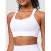 Sports Bras for Women High Support Womens Large Bust High Impact Sports Bras Wireless Push Up Racerback Workout Yoga Top(White)