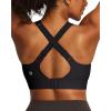 IUGA High Support Sports Bras for Women High Impact Sports Bra Adjustable Criss Cross Back Yoga Workout Bra with Molded Cup(Black)