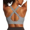 IUGA High Support Sports Bras for Women High Impact Sports Bra Adjustable Criss Cross Back Yoga Workout Bra with Molded Cup(Light Grey)