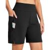 IUGA Swim Shorts Women 7″ High Waisted Swim Board Shorts Quick Dry Bathing Suit Bottoms for Women Swimsuit with Liner Pockets(Black)