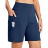 IUGA Swim Shorts Women 7″ High Waisted Swim Board Shorts Quick Dry Bathing Suit Bottoms for Women Swimsuit with Liner Pockets(Dark Blue)