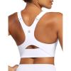 Sports Bras for Women High Support Womens Large Bust High Impact Sports Bras Wireless Push Up Racerback Workout Yoga Top(White)