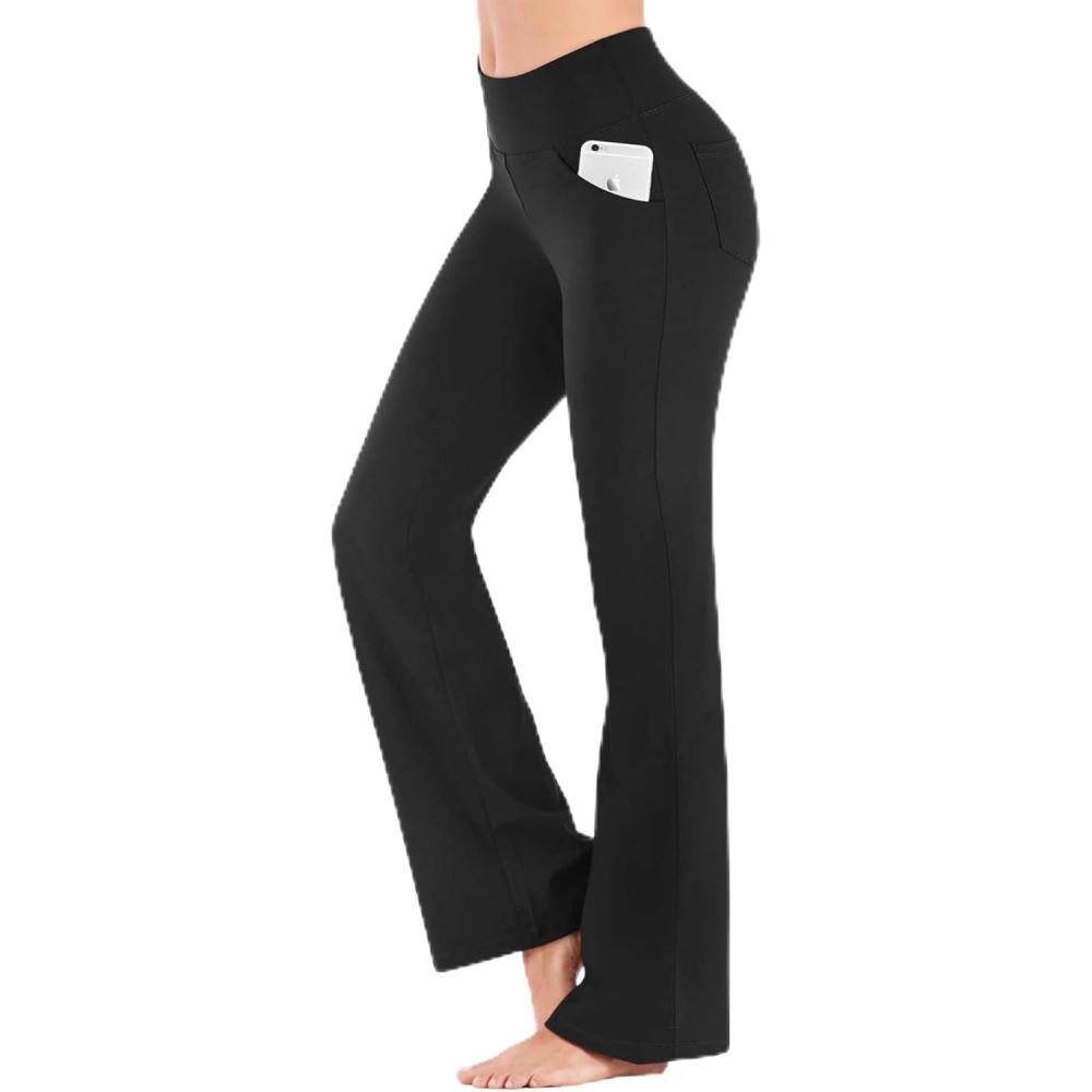 image:imageIUGA Bootcut Yoga Pants with Pockets Black Medium  High Impact Sports Bras Black Medium