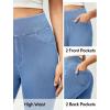IUGA Capri Jeans for Women Stretchy Jean Capris Pull On Jeggings High Waisted Denim Capri Leggings Casual Pants with Pockets(Baby Blue)