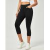 IUGA Capri Jeans for Women Stretchy Jean Capris Pull On Jeggings High Waisted Denim Capri Leggings Casual Pants with Pockets(Black)