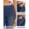 IUGA Capri Jeans for Women Stretchy Jean Capris Pull On Jeggings High Waisted Denim Capri Leggings Casual Pants with Pockets(Dark Blue Monkey Wash)