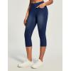 IUGA Capri Jeans for Women Stretchy Jean Capris Pull On Jeggings High Waisted Denim Capri Leggings Casual Pants with Pockets(Dark Blue Monkey Wash)