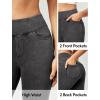 IUGA Capri Jeans for Women Stretchy Jean Capris Pull On Jeggings High Waisted Denim Capri Leggings Casual Pants with Pockets(Gray)