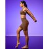 IUGA Gym Shorts Women Scrunch Butt Lifting Tummy Control Biker Shorts with Pockets High Waist Yoga Booty Workout Running 6″(Brown)