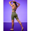 IUGA Gym Shorts Women Scrunch Butt Lifting Tummy Control Biker Shorts with Pockets High Waist Yoga Booty Workout Running 6″(Grass Grey Green)
