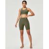 IUGA Gym Shorts Women Scrunch Butt Lifting Tummy Control Biker Shorts with Pockets High Waist Yoga Booty Workout Running 6″(Grass Grey Green)