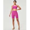 IUGA Gym Shorts Women Scrunch Butt Lifting Tummy Control Biker Shorts with Pockets High Waist Yoga Booty Workout Running 6″(Pink Power)