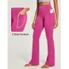 IUGA Mini Flare Leggings for Women Tummy Control Hidden Scrunch Butt Flared Yoga Pants with Pockets No Front Seam Workout(Hot Pink)