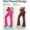 IUGA Mini Flare Leggings for Women Tummy Control Hidden Scrunch Butt Flared Yoga Pants with Pockets No Front Seam Workout(Hot Pink)