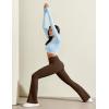 IUGA Mini Flare Leggings for Women Tummy Control Hidden Scrunch Butt Flared Yoga Pants with Pockets No Front Seam Workout(Java Brown)