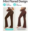 IUGA Mini Flare Leggings for Women Tummy Control Hidden Scrunch Butt Flared Yoga Pants with Pockets No Front Seam Workout(Java Brown)
