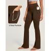 IUGA Mini Flare Leggings for Women Tummy Control Hidden Scrunch Butt Flared Yoga Pants with Pockets No Front Seam Workout(Java Brown)
