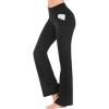 IUGA Bootcut Yoga Pants with Pockets (Black, Medium) + High Impact Sports Bras (Black, Medium)