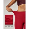 IUGA High Waist Yoga Pants with Pockets, Leggings for Women Tummy Control, Workout Leggings for Women 4 Way Stretch(Red)