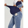 IUGA Stretchy Maternity Jeans Over Belly Skinny High Waisted Maternity Pants for Work with Pockets Comfy Maternity Clothes(Whiskers Light Wash)