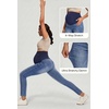 IUGA Stretchy Maternity Jeans Over Belly Skinny High Waisted Maternity Pants for Work with Pockets Comfy Maternity Clothes(Whiskers Light Wash)