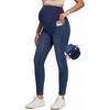 IUGA Stretchy Maternity Jeans Over Belly Skinny High Waisted Maternity Pants for Work with Pockets Comfy Maternity Clothes(Whiskers Dark Wash)